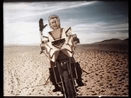 Yes, it is a flying motorcycle. Never say movies of the 80s were not classics.