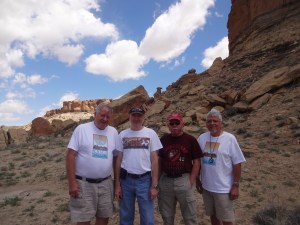 A rare photo of the Shadow Horse Gang. From left: Trader Dave, The Kid, Doc Pete and Shadow Horse
